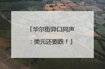 华尔街异口同声：美元还要跌！
