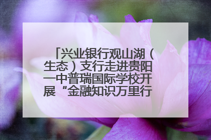 兴业银行观山湖（生态）支行走进贵阳一中普瑞国际学校开展“金融知识万里行”宣传活动
