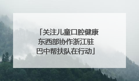 关注儿童口腔健康 东西部协作浙江驻巴中帮扶队在行动