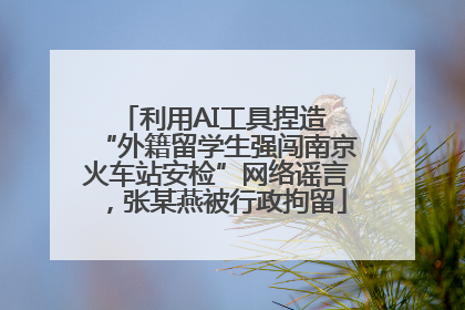 利用AI工具捏造 “外籍留学生强闯南京火车站安检”网络谣言，张某燕被行政拘留