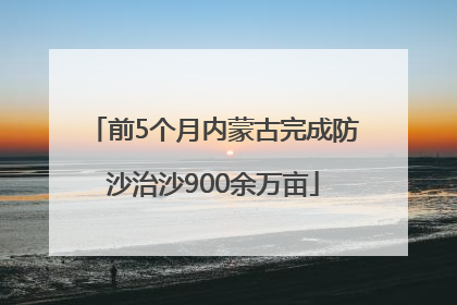 前5个月内蒙古完成防沙治沙900余万亩