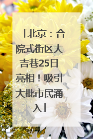 北京：合院式街区大吉巷25日亮相！吸引大批市民涌入
