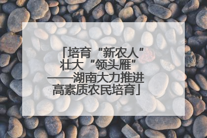 培育“新农人” 壮大“领头雁”——湖南大力推进高素质农民培育