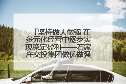 坚持做大做强 在多元化经营中逐步实现稳定盈利——石家庄交投集团做优做强典型报道之三
