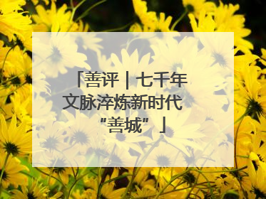 善评｜七千年文脉淬炼新时代“善城”