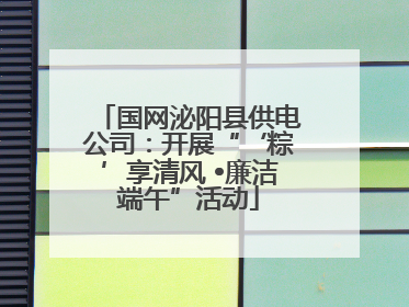 国网泌阳县供电公司：开展“‘粽’享清风 •廉洁端午”活动