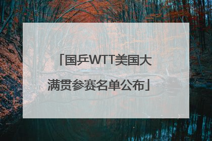 国乒WTT美国大满贯参赛名单公布