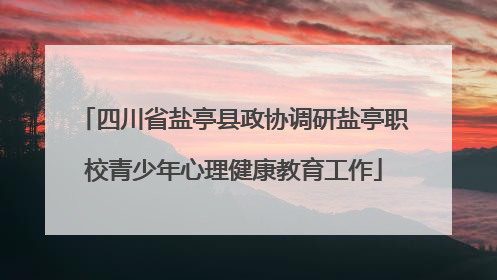 四川省盐亭县政协调研盐亭职校青少年心理健康教育工作