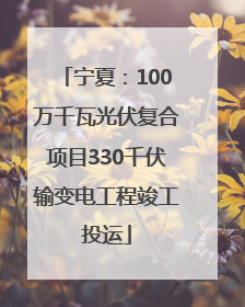 宁夏：100万千瓦光伏复合项目330千伏输变电工程竣工投运