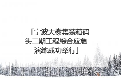 宁波大榭集装箱码头二期工程综合应急演练成功举行