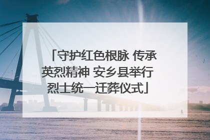 守护红色根脉 传承英烈精神 安乡县举行烈士统一迁葬仪式