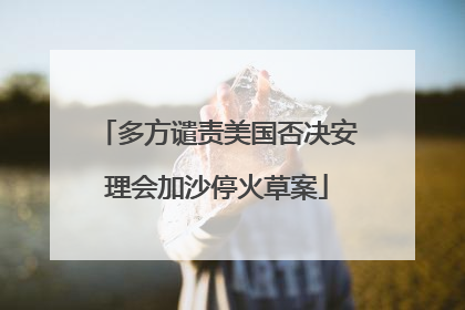 多方谴责美国否决安理会加沙停火草案