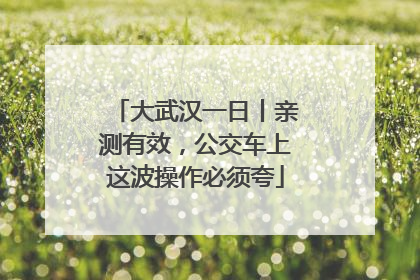 大武汉一日丨亲测有效，公交车上这波操作必须夸