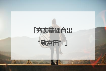 夯实基础育出“致富田”