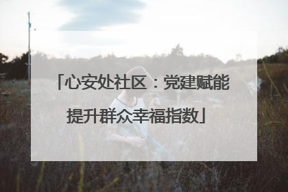 心安处社区：党建赋能 提升群众幸福指数