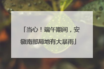 当心！端午期间，安徽南部局地有大暴雨