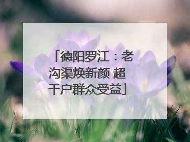 德阳罗江：老沟渠焕新颜 超千户群众受益