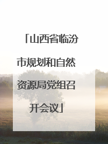 山西省临汾市规划和自然资源局党组召开会议