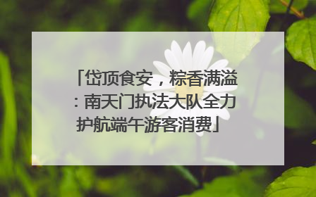 岱顶食安，粽香满溢：南天门执法大队全力护航端午游客消费