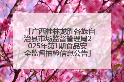 广西桂林龙胜各族自治县市场监督管理局2025年第1期食品安全监督抽检信息公告