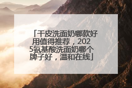 干皮洗面奶哪款好用值得推荐，2025氨基酸洗面奶哪个牌子好，温和在线
