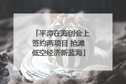 平潭在海创会上签约两项目 抢滩低空经济新蓝海
