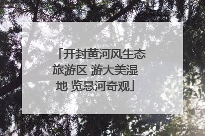 开封黄河风生态旅游区 游大美湿地 览悬河奇观