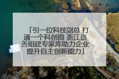 引一位科技副总 打通一个科创圈 浙江嘉善组建专家库助力企业提升自主创新能力