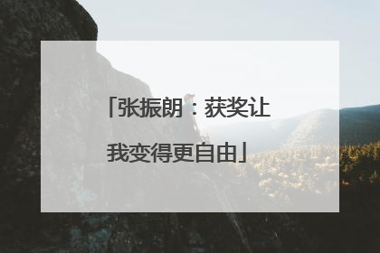 张振朗：获奖让我变得更自由