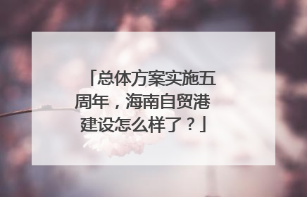 总体方案实施五周年，海南自贸港建设怎么样了？