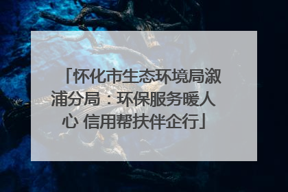 怀化市生态环境局溆浦分局：环保服务暖人心 信用帮扶伴企行