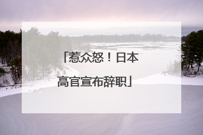 惹众怒！日本高官宣布辞职