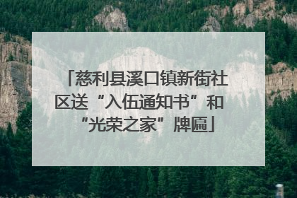 慈利县溪口镇新街社区送“入伍通知书”和“光荣之家”牌匾