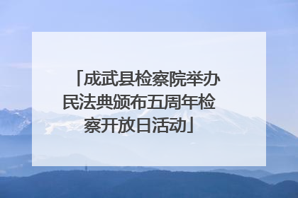成武县检察院举办民法典颁布五周年检察开放日活动