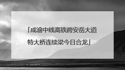 成渝中线高铁跨安岳大道特大桥连续梁今日合龙