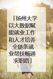扬州大学以大数据赋能就业工作和人才培养 全链条就业帮扶畅通求职路