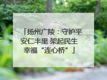 扬州广陵：守护平安仁丰里 架起民生幸福“连心桥”