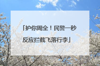护你周全！民警一秒反应拦截飞落行李