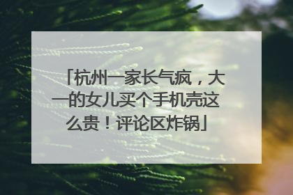 杭州一家长气疯，大一的女儿买个手机壳这么贵！评论区炸锅