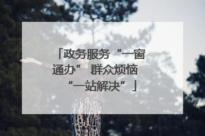 政务服务“一窗通办” 群众烦恼“一站解决”