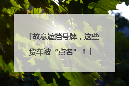 故意遮挡号牌，这些货车被“点名”！
