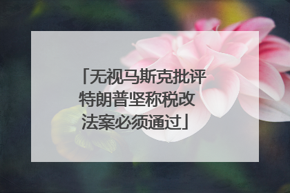 无视马斯克批评 特朗普坚称税改法案必须通过
