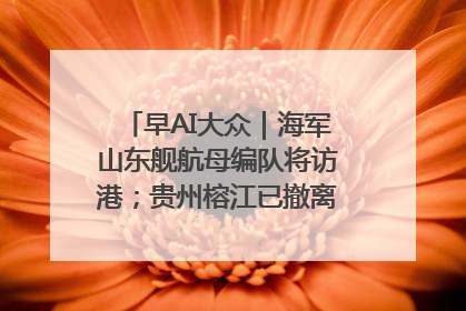 早AI大众｜海军山东舰航母编队将访港；贵州榕江已撤离转移群众超4万人