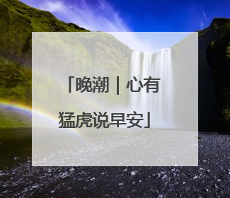 晚潮｜心有猛虎说早安