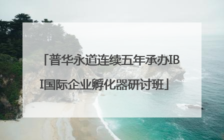 普华永道连续五年承办IBI国际企业孵化器研讨班