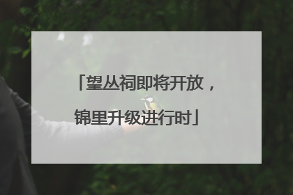 望丛祠即将开放，锦里升级进行时
