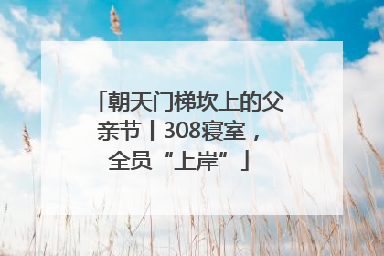 朝天门梯坎上的父亲节丨308寝室，全员“上岸”