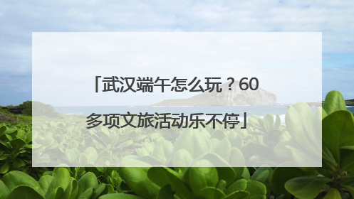 武汉端午怎么玩？60多项文旅活动乐不停