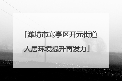 潍坊市寒亭区开元街道人居环境提升再发力
