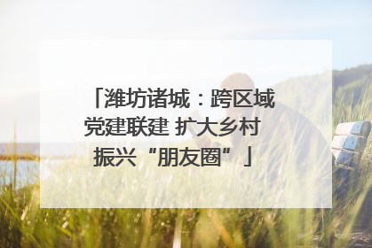 潍坊诸城：跨区域党建联建 扩大乡村振兴“朋友圈”